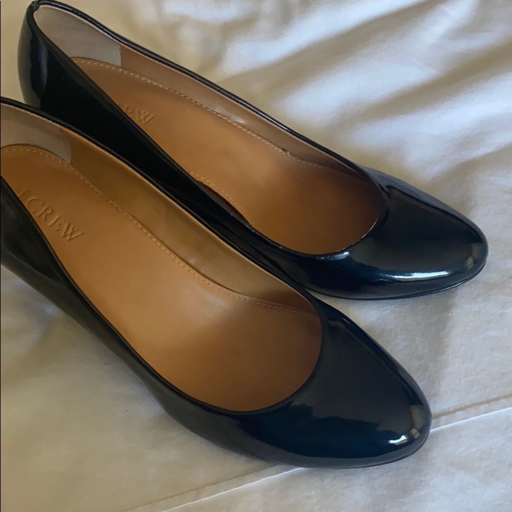 JCrew Patent Wedges